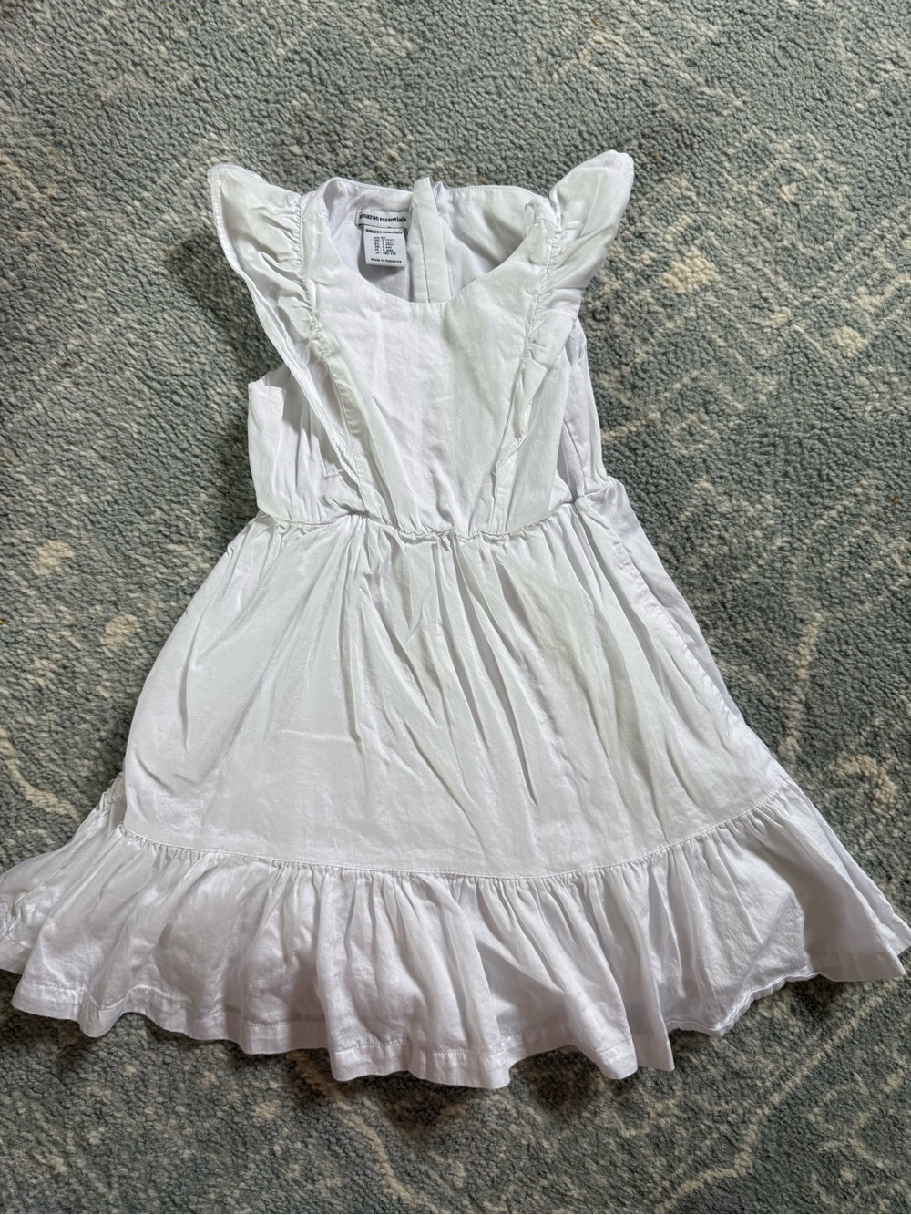 Amazon Essentials White Ruffle-Sleeve Girls Casual Dress